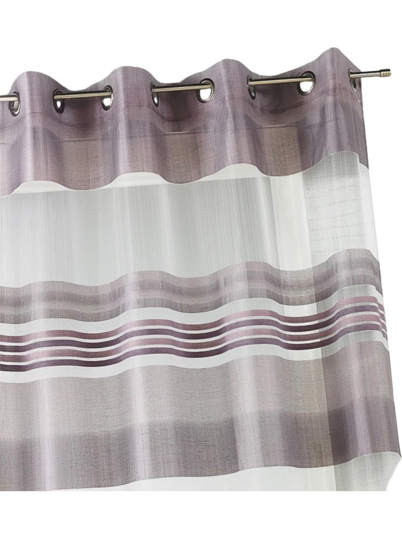 Visillo Organza rayas horizontales Rosa viejo - Kiabi