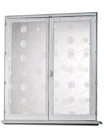 Visillo recto en organza bordado motivos lunares con lunares