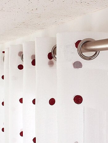 Visillo sablé bordado lunares color