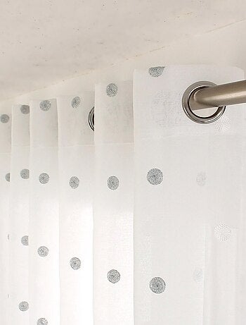 Visillo sablé bordado lunares color