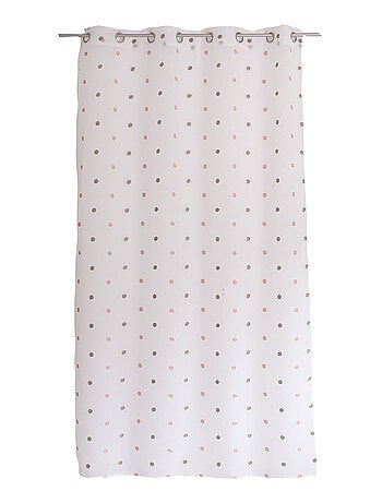 Visillo sablé bordado lunares color