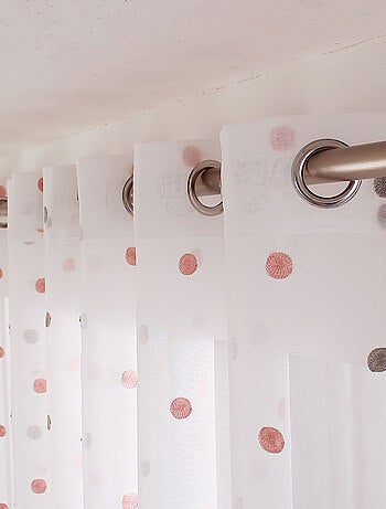 Visillo sablé bordado lunares color