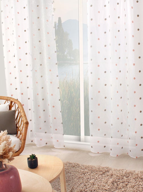 Visillo sablé bordado lunares color - Kiabi Visillo sablé bordado lunares color - Kiabi
