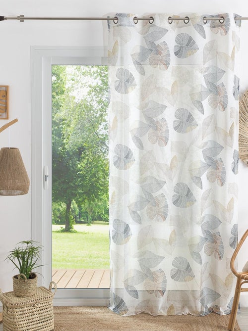 Visillo semitransparente con estampado de hojas - Kiabi