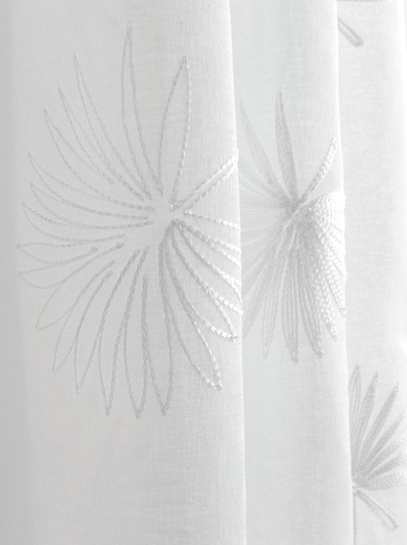 Visillo tamizante bordado con motivo vegetal Blanco - Kiabi