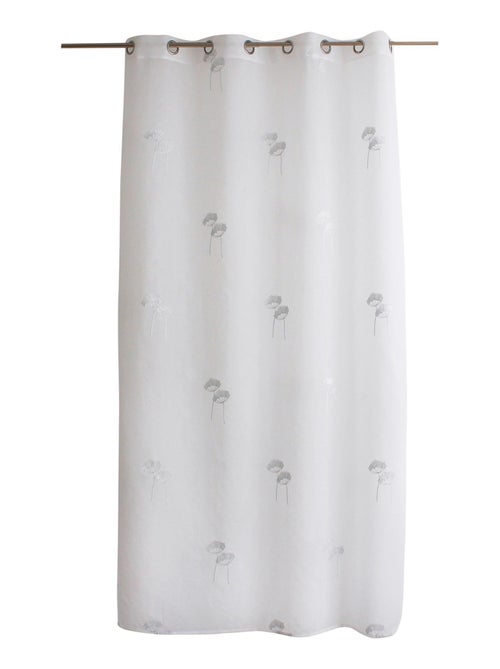 Visillo tamizante con bordados florales - Kiabi