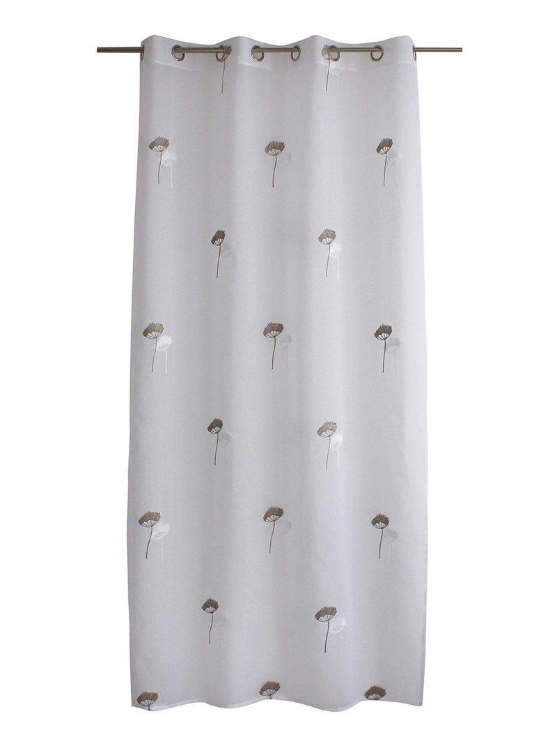 Visillo tamizante con bordados florales Gris oscuro - Kiabi