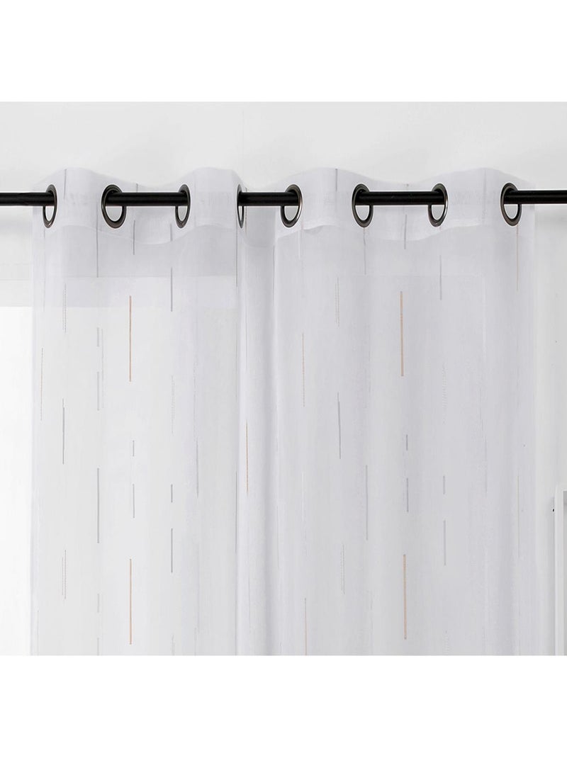 Visillo tamizante con palitos Jacquard Gris claro - Kiabi