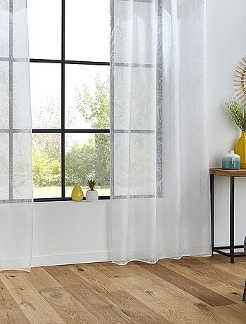 Visillo tamizante estampado hojas