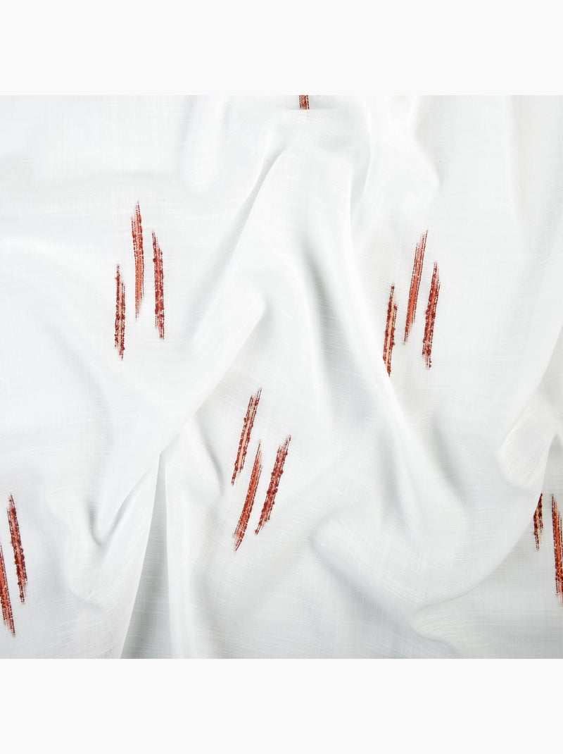Visillo texturizado con motivo ikat de hilo cortado Terracota - Kiabi