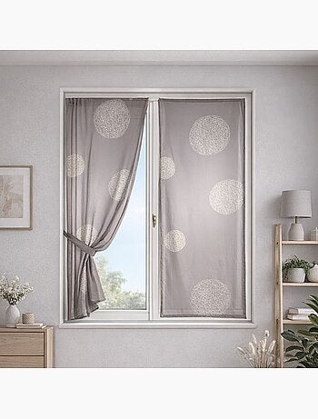 Visillo Topo Bordado 'Círculos Mezclados'