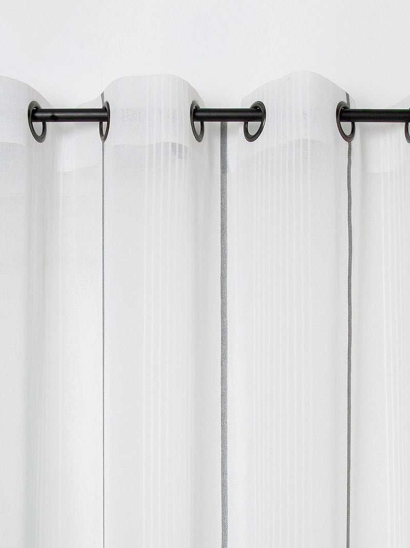 Visillos a rayas Antibes Gris jaspeado - Kiabi