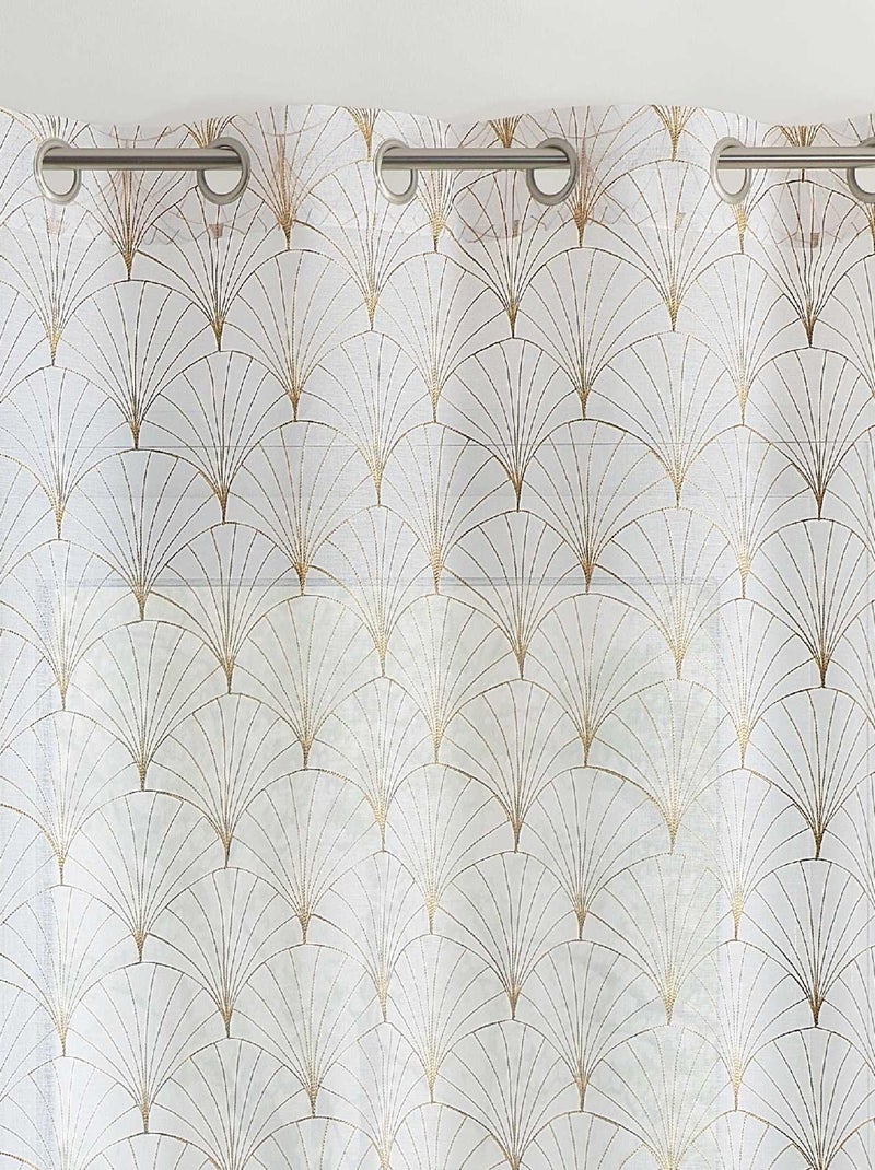 Visillos bordados Art Déco Beige - Kiabi