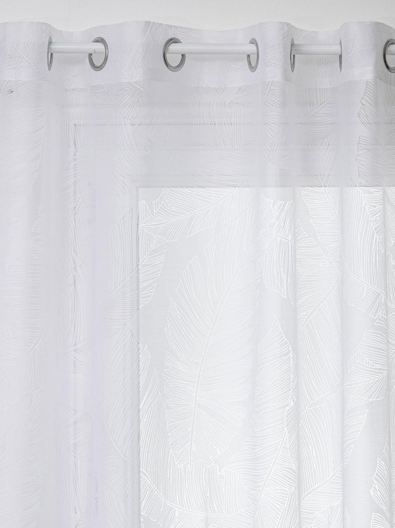 Visillos con estampado de hojas Blanco - Kiabi