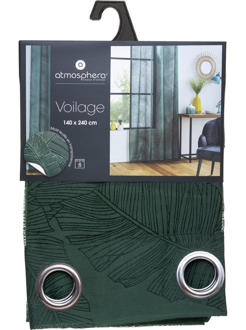 Visillos con estampado de hojas Verde - Kiabi
