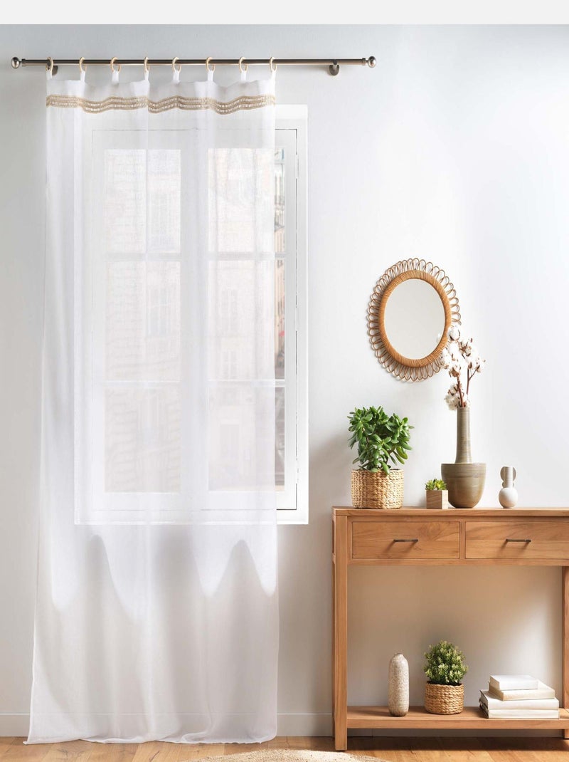 Visillos con ojales de madera Blanco - Kiabi