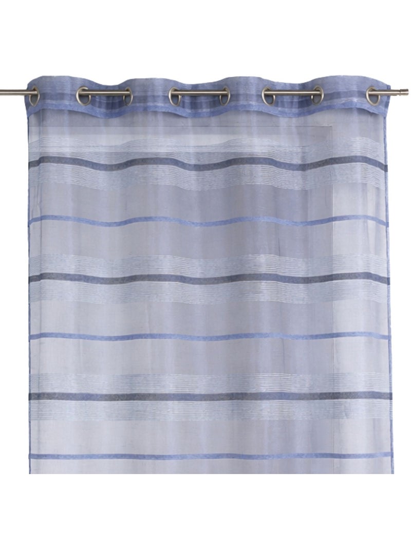 Visillos de colores con rayas horizontales Azul - Kiabi
