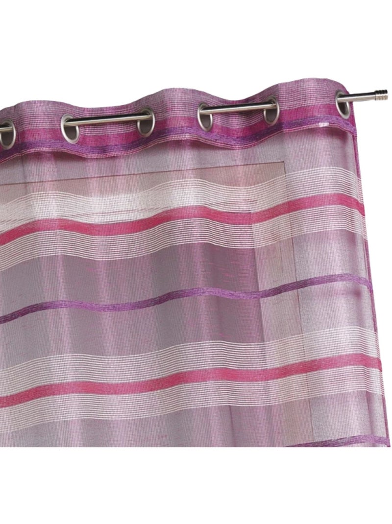 Visillos de colores con rayas horizontales Rosa - Kiabi
