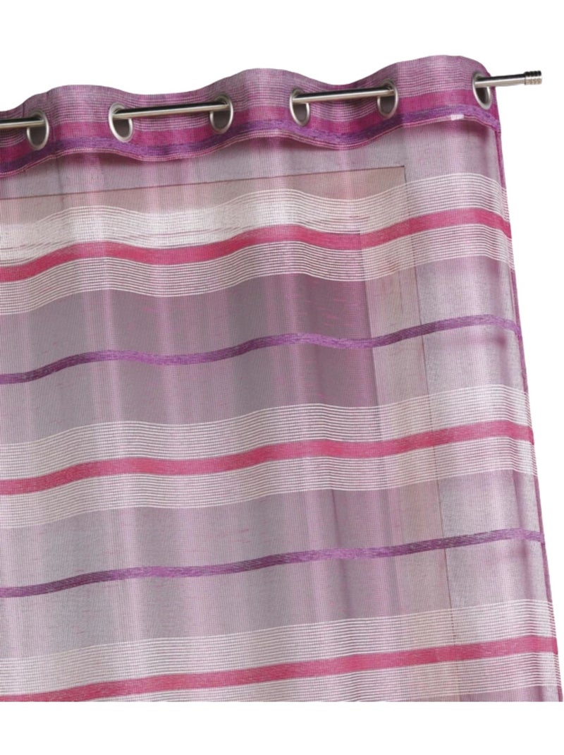Visillos de colores con rayas horizontales Rosa - Kiabi