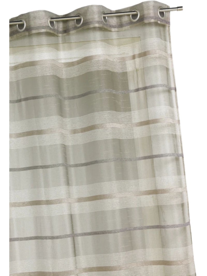 Visillos de colores con rayas horizontales Taupe - Kiabi
