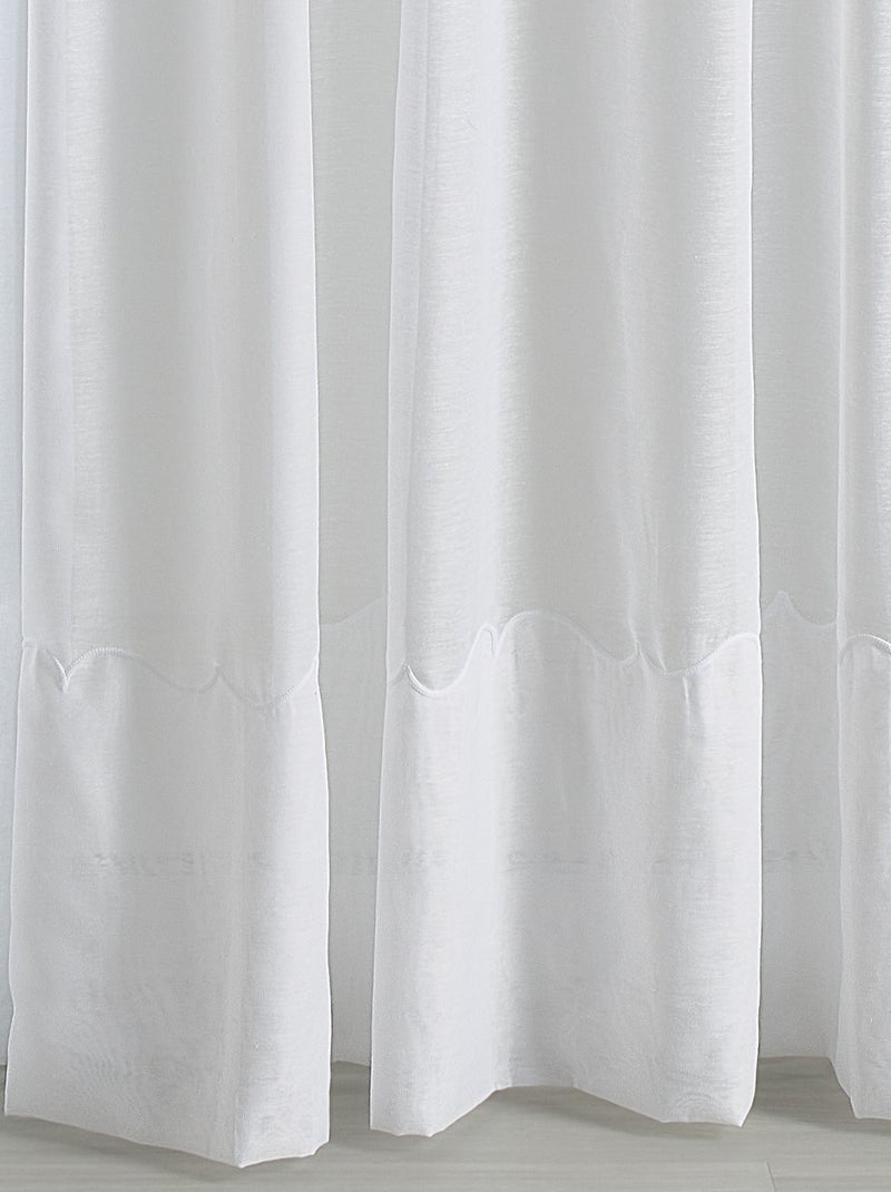 Visillos de polilina bordados Cornely Blanco - Kiabi