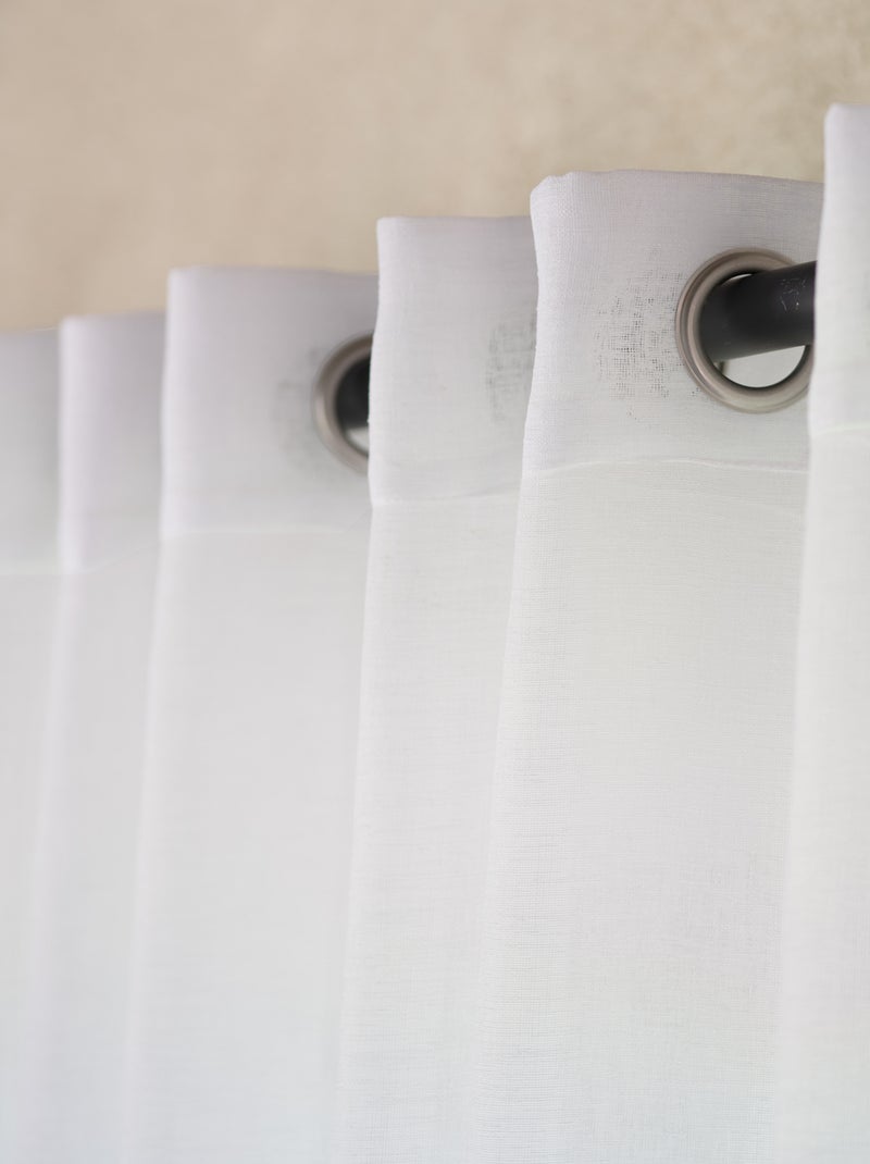 Visillos efecto lino Blanco - Kiabi