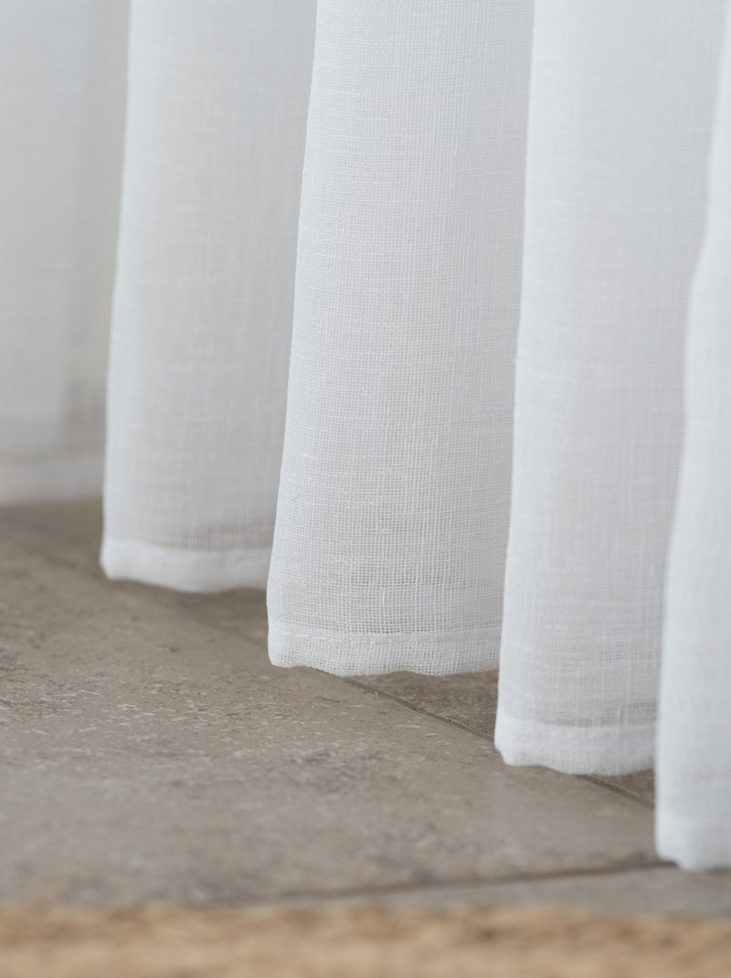 Visillos efecto lino Blanco - Kiabi