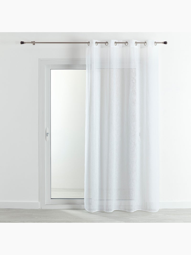 Visillos efecto lino Blanco - Kiabi
