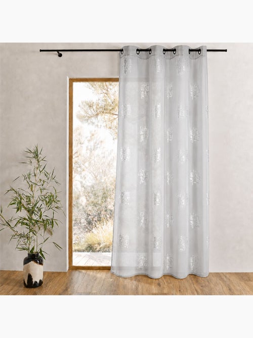 Visillos efecto lino con estampados plateados - Kiabi Visillos efecto lino con estampados plateados - Kiabi