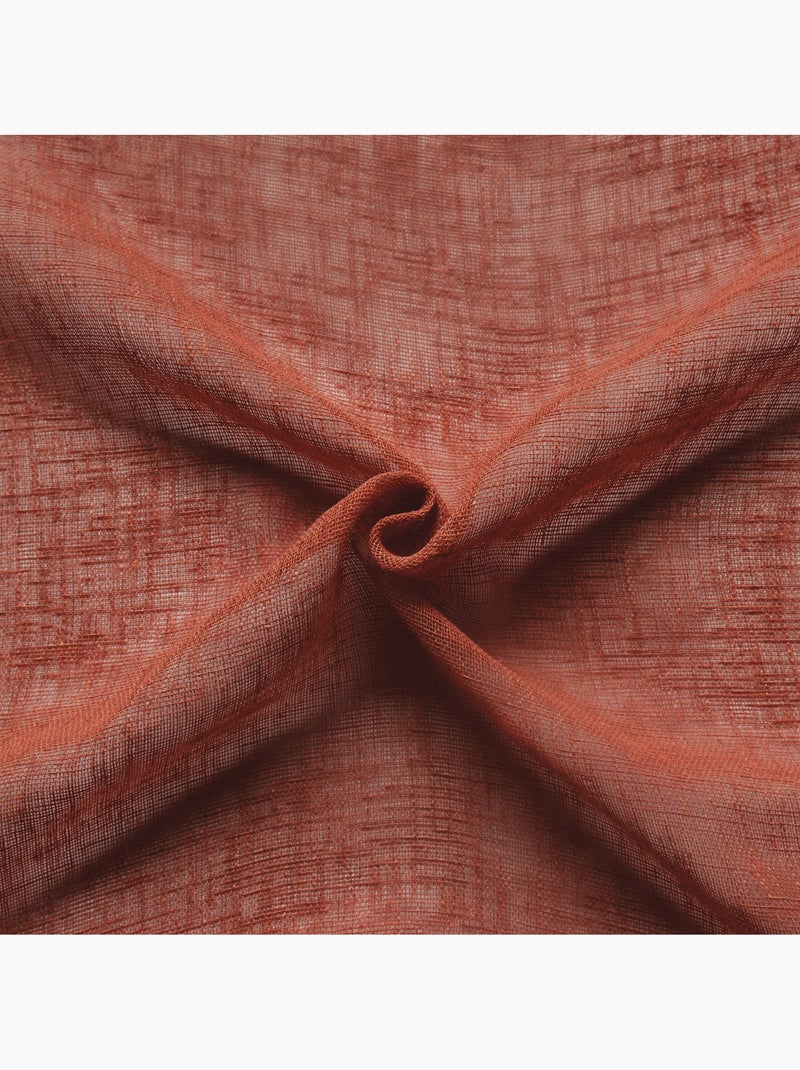 Visillos efecto lino Terracota - Kiabi