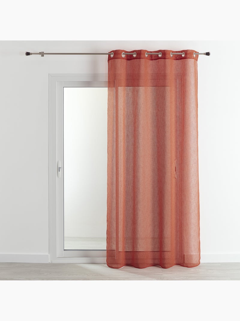 Visillos efecto lino Terracota - Kiabi