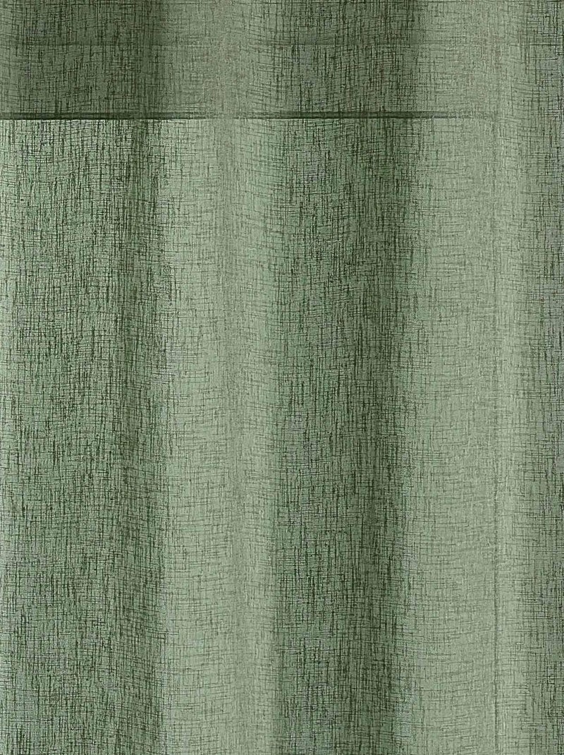 Visillos efecto lino Verde oliva - Kiabi