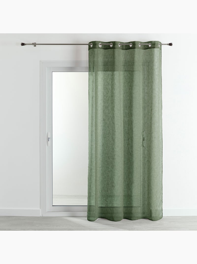 Visillos efecto lino Verde oliva - Kiabi