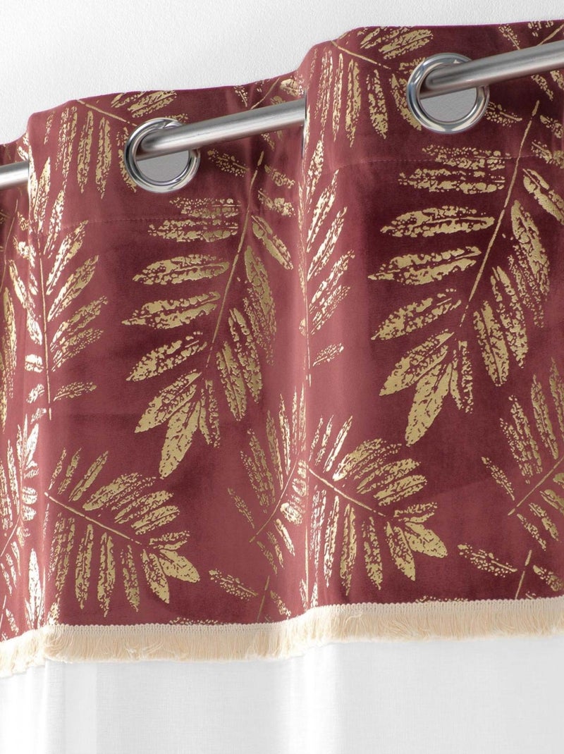 Visillos estampados y con flecos Rosa claro - Kiabi
