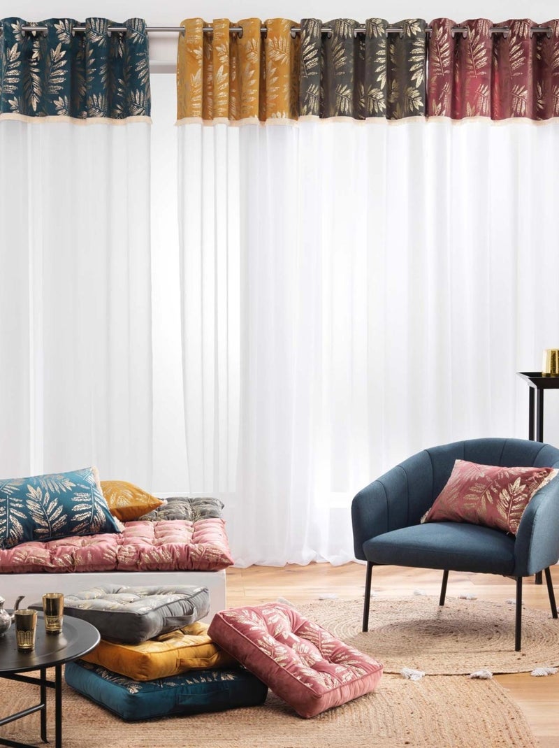 Visillos estampados y con flecos Rosa claro - Kiabi