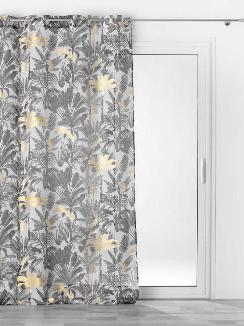 Visillos exóticos con estampados metálicos Gris - Kiabi