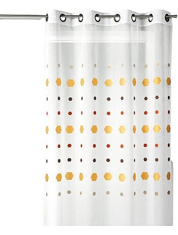 Visillos jacquard con estampado hexagonal