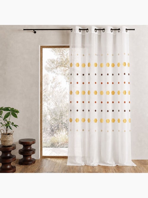 Visillos jacquard con estampado hexagonal - Kiabi Visillos jacquard con estampado hexagonal - Kiabi