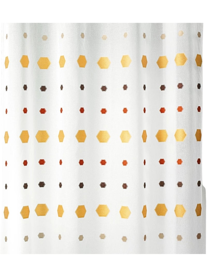 Visillos jacquard con estampado hexagonal Amarillo oscuro - Kiabi