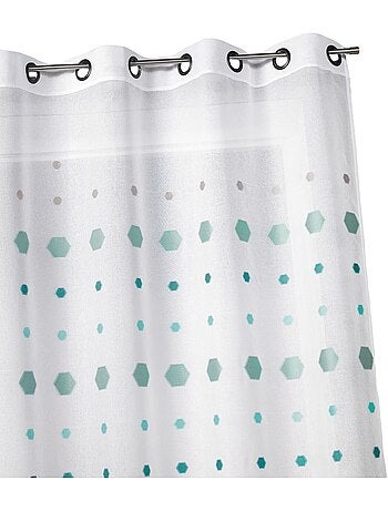 Visillos jacquard con estampado hexagonal