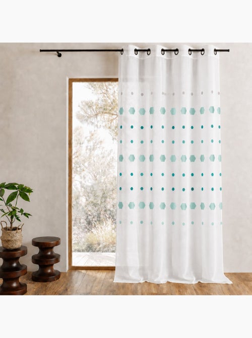 Visillos jacquard con estampado hexagonal - Kiabi Visillos jacquard con estampado hexagonal - Kiabi