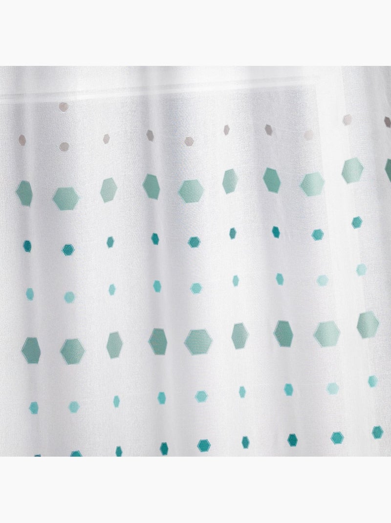 Visillos jacquard con estampado hexagonal Azul celeste - Kiabi