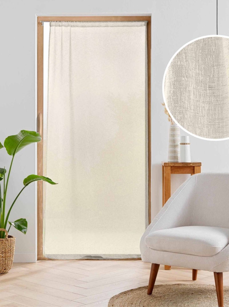 Visillos para ventanas grandes con efecto de lino tejido Beige claro - Kiabi
