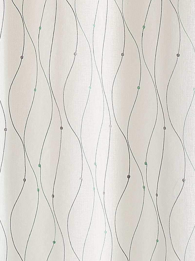 Voilage bordado con ondas y lunares Azul - Kiabi