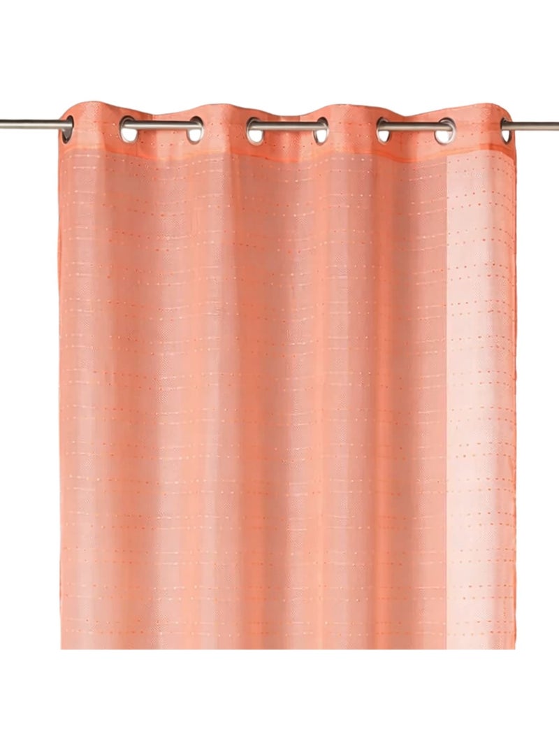 Voilage con rayas bordadas de puntos Naranja coral - Kiabi