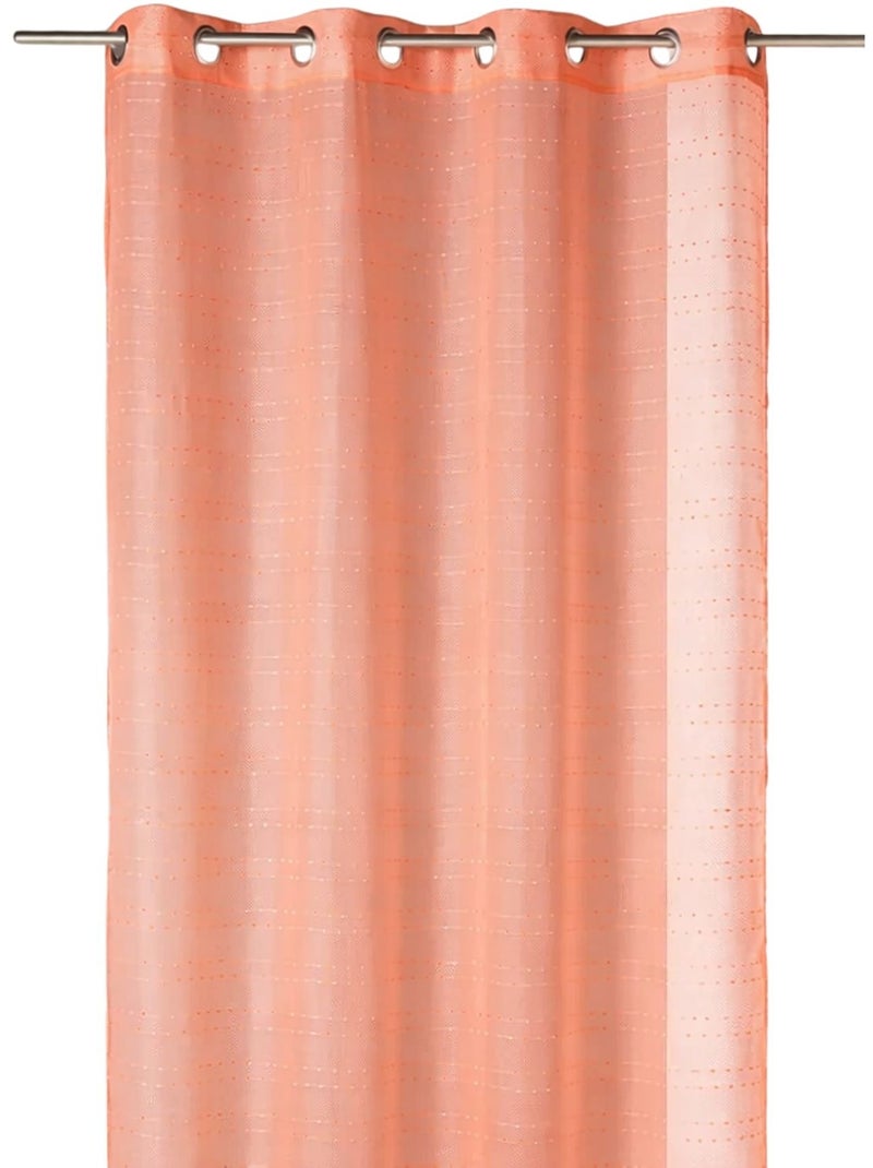 Voilage con rayas bordadas de puntos Naranja coral - Kiabi