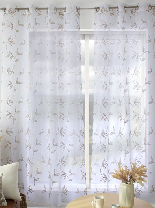 Voilaje bordado con motivo natural - Kiabi Voilaje bordado con motivo natural - Kiabi