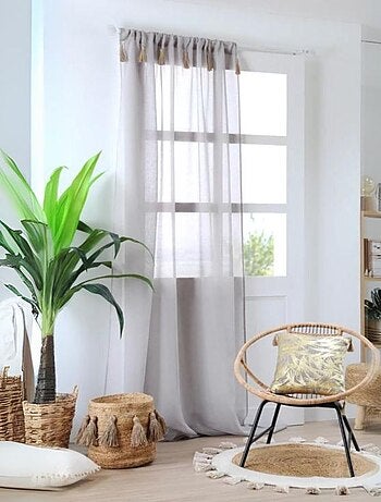 Voile bohemio con borlas de yute