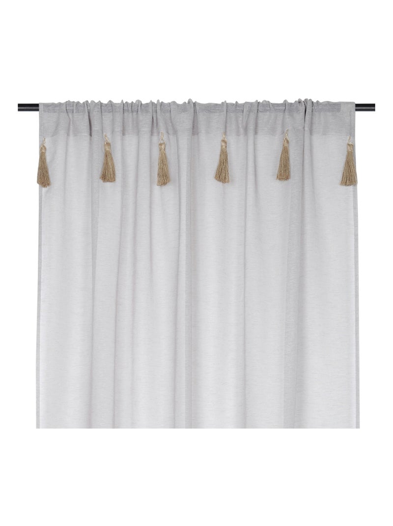 Voile bohemio con borlas de yute Madera natural - Kiabi