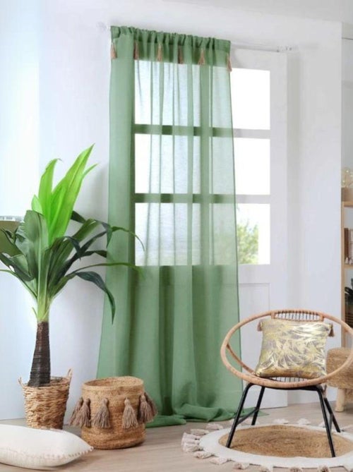 Voile bohemio con borlas de yute - Kiabi